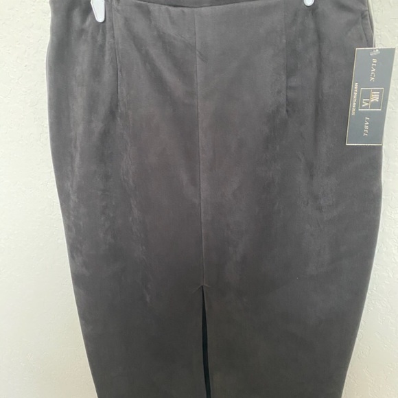 Label Suede Midi Skirt - Picture 5 of 6